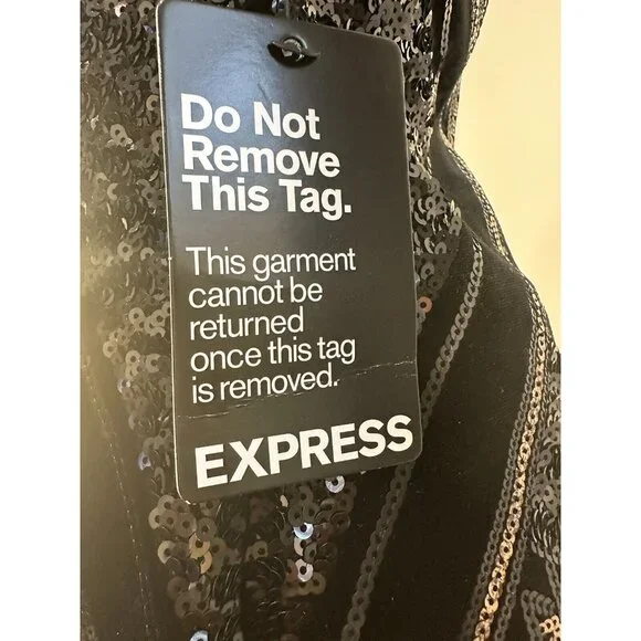 Express Sequined  With Velvet Bling Geometric Dress. Stunning, Perfect,  Holiday - Picture 14 of 16